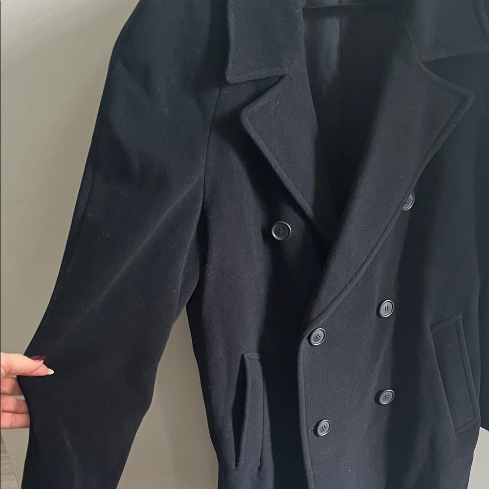 Ralph Ralph Lauren Vintage Men's Black Double-Breasted Pea Coat Size 38R - Picture 5 of 12